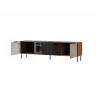 Szafka pod telewizor Cama Meble ALMERA 180.5×42×52.5 cm orzech/cashmere z czarnym kominkiem