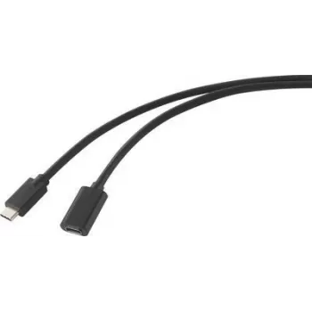 Renkforce Kabel USB USB 3.2 Gen2x2 Wtyczka USB-C™, Gniazdo USB-C™ 2,00 m Czarny Powłoka PVC (RF-4755222)