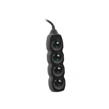Przedłużacz Tracer PowerCord, 4 gniazda, 3 m, czarny