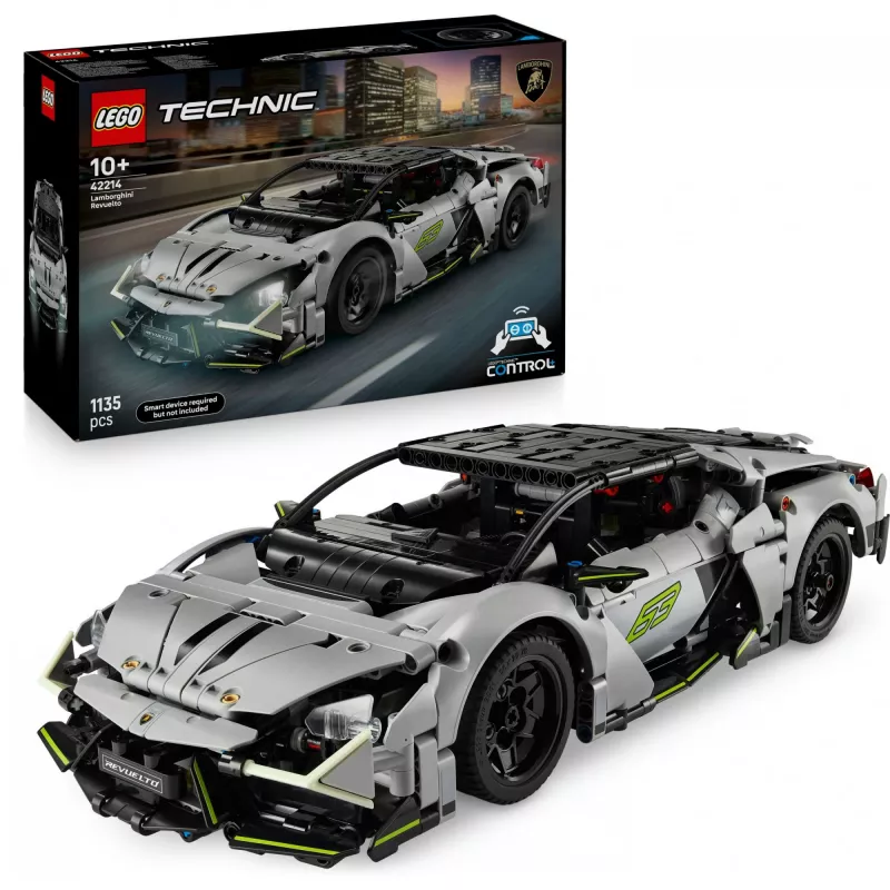 LEGO Technic Supercar Lamborghini Revuelto 42214 — zestaw modelarski w skali 1:10, 1 135 elementów