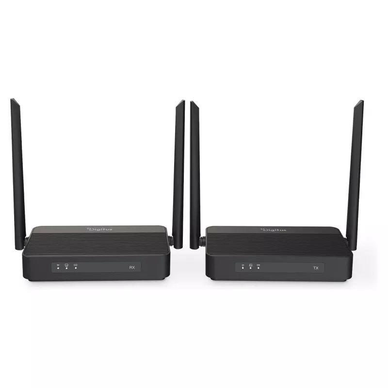 Zestaw bezprzewodowego przedłużacza HDMI KVM DIGITUS DS-55360 — nadajnik i odbiornik, bezprzewodowy, 100 m, 4K/60Hz, HDMI, USB-A/USB-C