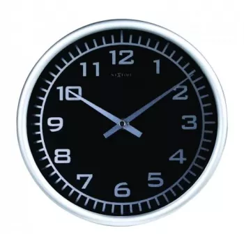 NeXtime klok 2953 Blacky, Ø 25 cm, ścienna, czarna