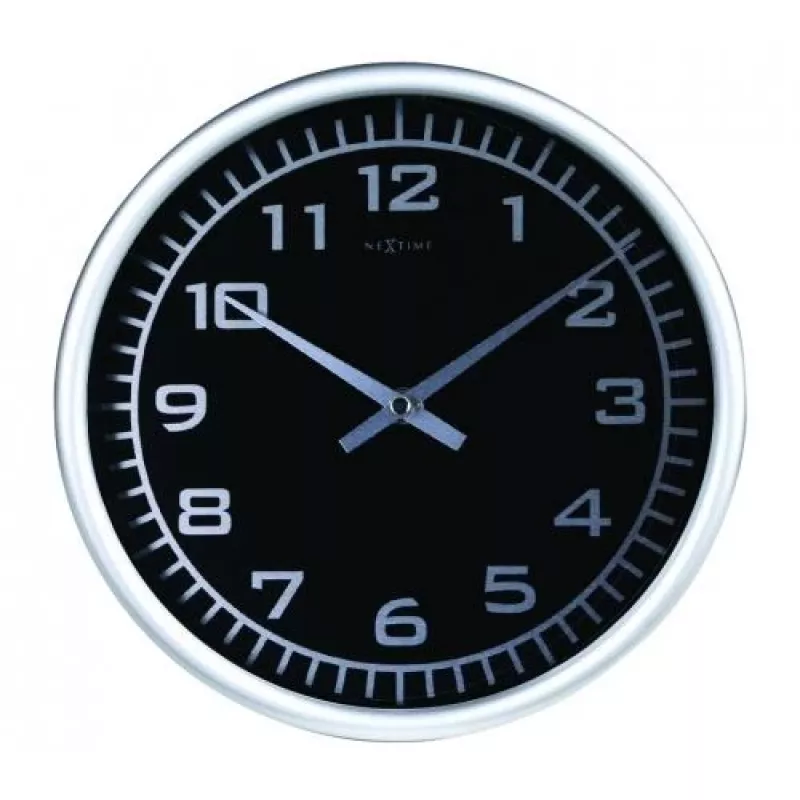 NeXtime klok 2953 Blacky, Ø 25 cm, ścienna, czarna