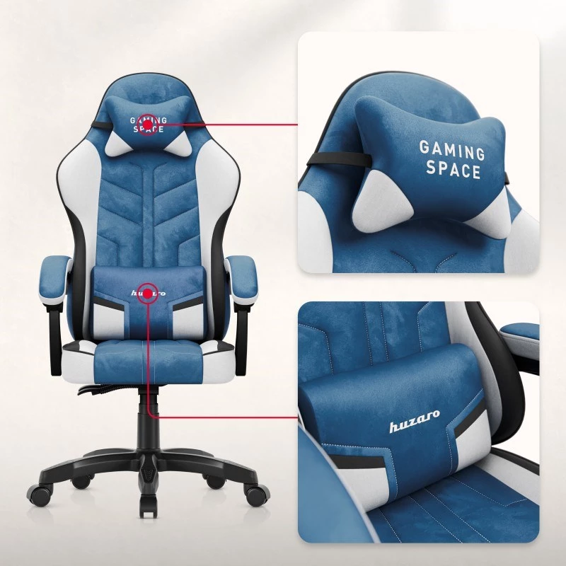 Huzaro Force 2.7 Czarny Carbon fotel gamingowy Niebieski