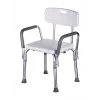 Krzesło prysznicowe ActionMed KP300AM z oparciem i podłokietnikami, polipropylen, regulowana wysokość 43–56 cm, siedzisko 40×33 cm, maks. obciążenie 110 kg