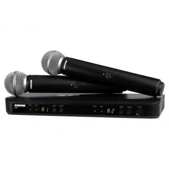 Shure BLX288E/SM58-H8E - system bezprzewodowy z odbiornikiem i dwoma mikrofonami SM58