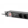 Listwa zasilająca LANBERG PDU-PRO-07F-0200-BK — listwa PDU 1U do szaf rack, 7 gniazd typu F, 16 A, kabel 2 m, czarna