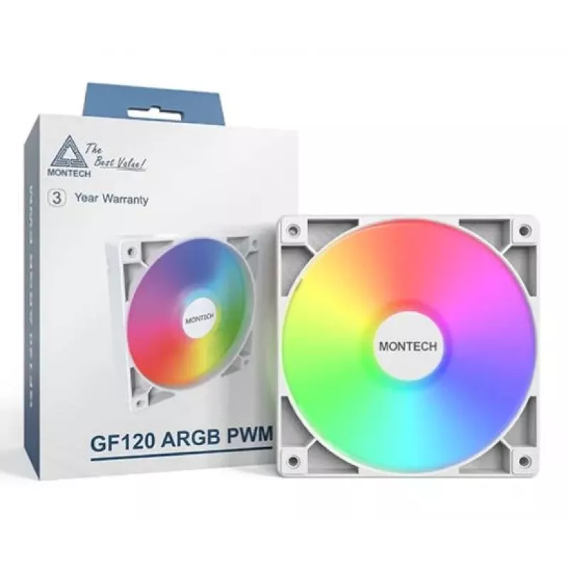 Montech GF120 V2 ARGB moduł wentylatora do obudowy komputera 12 cm biały 3 szt.