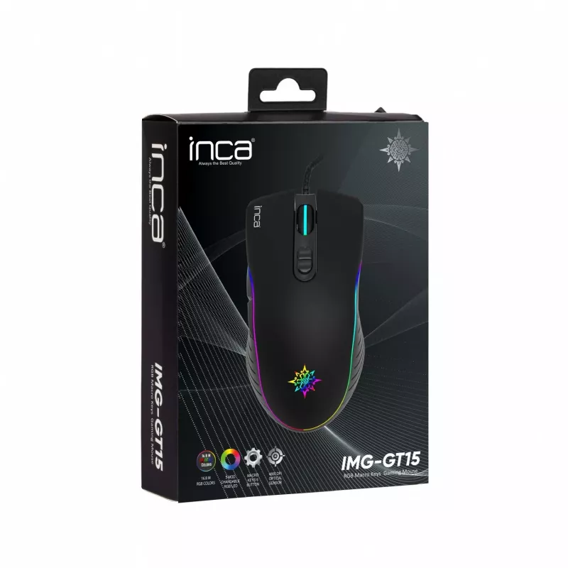 Mysz gamingowa INCA IMG-GT15 4800 DPI, RGB, 7 przycisków, USB, SW retail