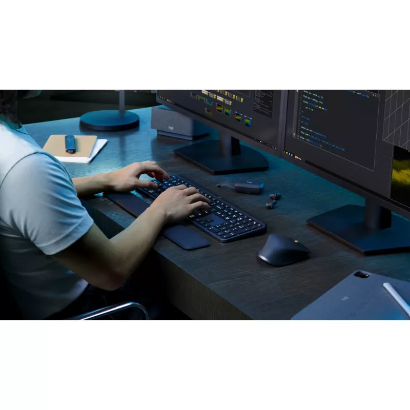 Logitech MX Keys S Combo klawiatura Mysz w zestawie Biurowa RF Bezprzewodowy + Bluetooth QWERTZ Szwajcarski Grafit