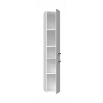 Szafka łazienkowa do przechowywania top e shop NEL II BIEL POŁ — wolnostojąca, 5 półek, 310×300×1740 mm, biała