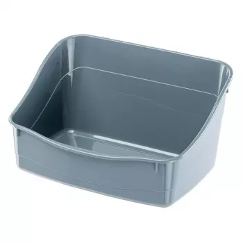 Otwarta kuweta narożna FERPLAST Rabbit toaleta dla królika plastikowa szara 370×270×185 mm