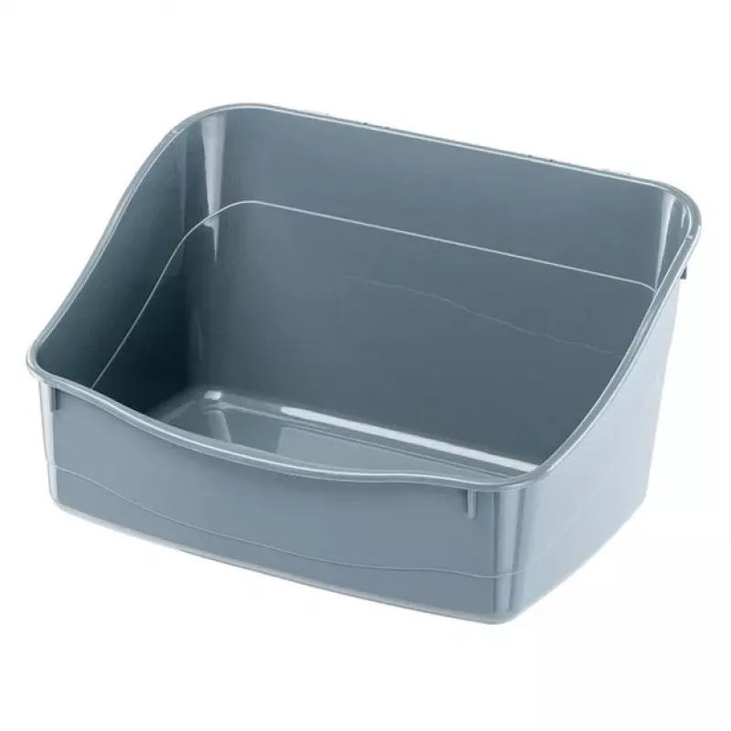 Otwarta kuweta narożna FERPLAST Rabbit toaleta dla królika plastikowa szara 370×270×185 mm