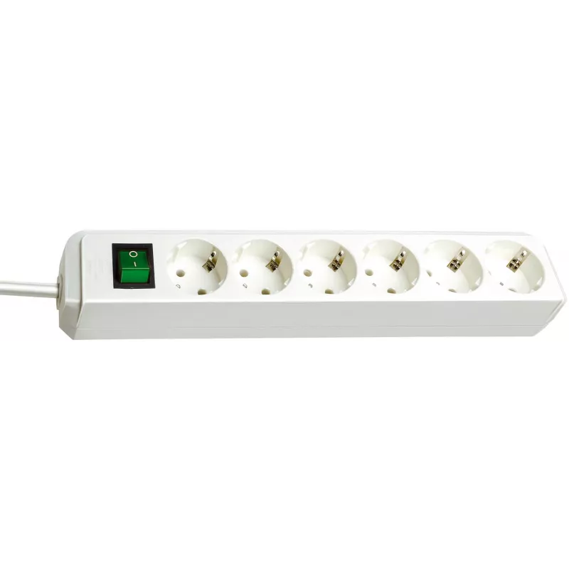 Brennenstuhl 1159520400 Stedosen-Leiste 6-fach 45° weiß mit Schalter 3 m Kabel H05VV-F3G1,5 POS-Reiter (1159520400)