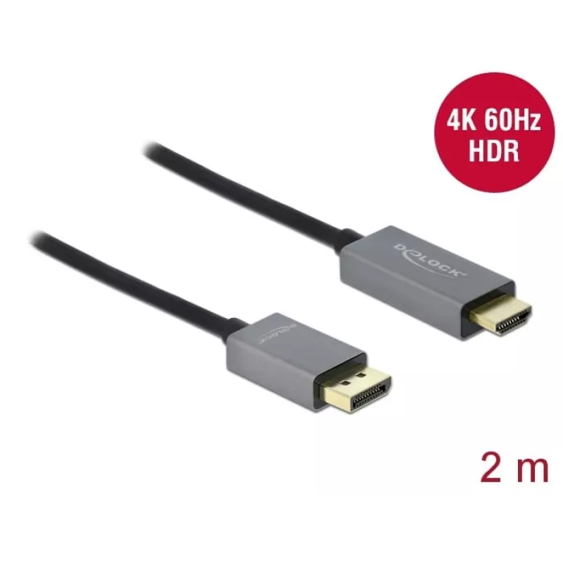 Kabel DisplayPort na HDMI DeLOCK Active 1.4 4K 60Hz 2m