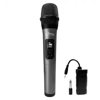 Mikrofon karaoke MEDIA-TECH MT398 bezprzewodowy, USB-C, bateria, zasięg 20 m, czarny
