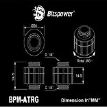 BitsPower Artemis Rotary Extender Arctic-Wei — obrotowy przedłużacz kabli/złączy do armatury chłodzenia wodnego PC