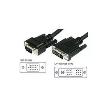 Wentronic Goobay Kabel DVI-I/VGA FullHD, czarny, 3 m - wtyk DVI-A (12+5 pinów) > wtyk VGA (15 pinów) (50991)