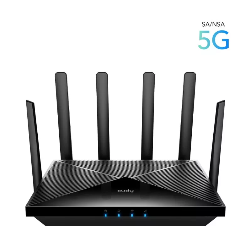 Router bezprzewodowy stołowy Cudy P5 — Dwuzakresowe Wi‑Fi 6, 5G Sub6, Dual NanoSIM, Gigabit Ethernet, 6 odłączanych anten, 256MB RAM