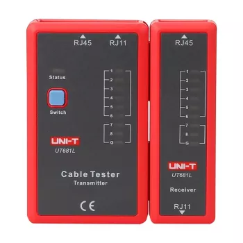 Tester okablowania sieciowego Unit UT681L do złączy RJ45 i RJ11, sprawdzanie ciągłości i połączeń