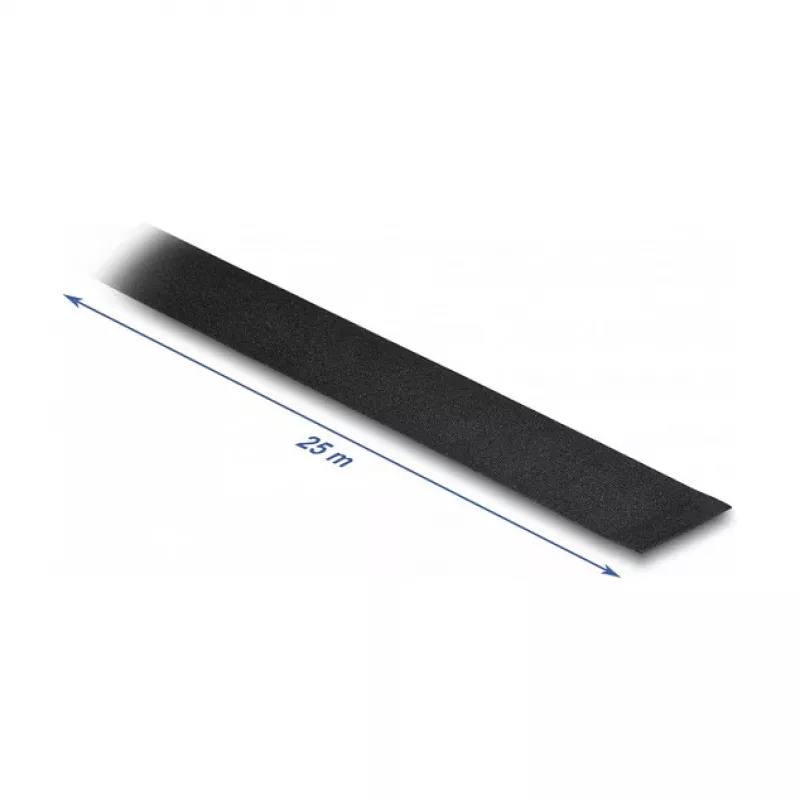 DeLOCK Taśma materiałowa 25 m x 25 mm nie do rozdarcia samoprzylepna czarna