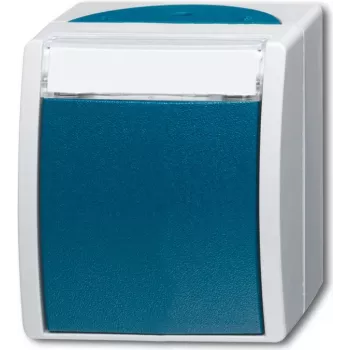 BUSCH-JAEGER Wechselschalter 2601/6WN-53 ocean mit Namensschild 2601/6WN-53 (1085-0-1611)