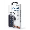 Koncentrator USB Gembird UHB-U2P10P-01 — 10-portowy hub USB 2.0