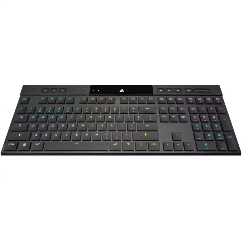 Klawiatura mechaniczna gamingowa Corsair K100 RGB AIR bezprzewodowa, ultracienka, Cherry ULP Tactile – czarna, DE