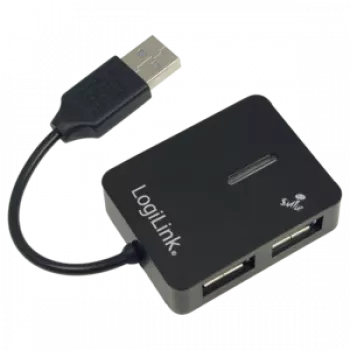 Koncentrator USB LOGILINK UA0139 — 4-portowy USB 2.0, 480 Mbit/s, czarny