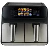 Frytkownica na gorące powietrze ProfiCook PC-FR 1287 H — podwójna 8 L, 2200 W, dotykowa LED, czarna/stal nierdzewna