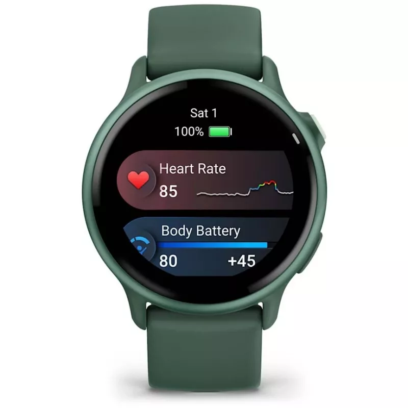 Smartwatch GARMIN vívoactive 6 – zegarek sportowy, koperta aluminiowo-polimerowa 42 mm, wyświetlacz AMOLED 1,2 cala, GPS, 5 ATM, optyczny pulsometr, SpO2, 8 GB, zielony