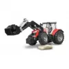 Traktor-zabawka BRUDER Massey Ferguson 7624 z ładowaczem czołowym, czerwony, dla dzieci od 3 lat