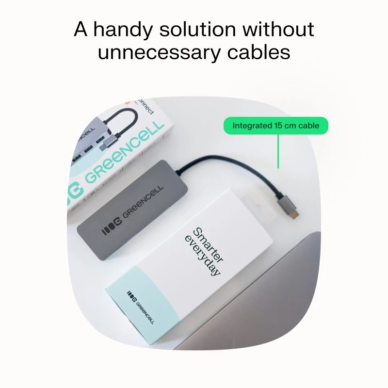 Hub USB zielony Cell HUB-GC-C4A — 4-portowy hub USB-C 3.0