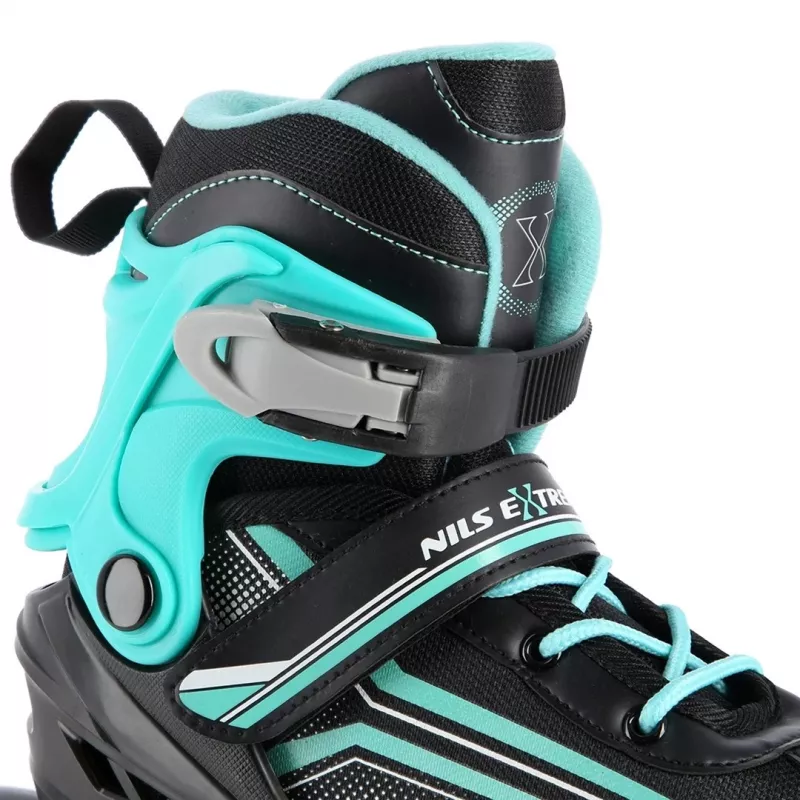 Nils Extreme NH18190 2IN1 Skates Czarny/niebieski SIZE. M (34-38)) Z wymiennymi łyżwami hokejowymi