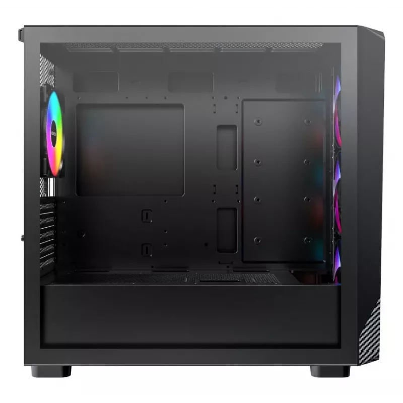Montech X5M (B) Obudowa PC Micro Tower — Micro‑ATX/Mini‑ITX, 3x120mm przód, 1x120mm tył, obsługa zasilacza ATX, 2x3,5 cala + 4x2,5 cala, Czarna