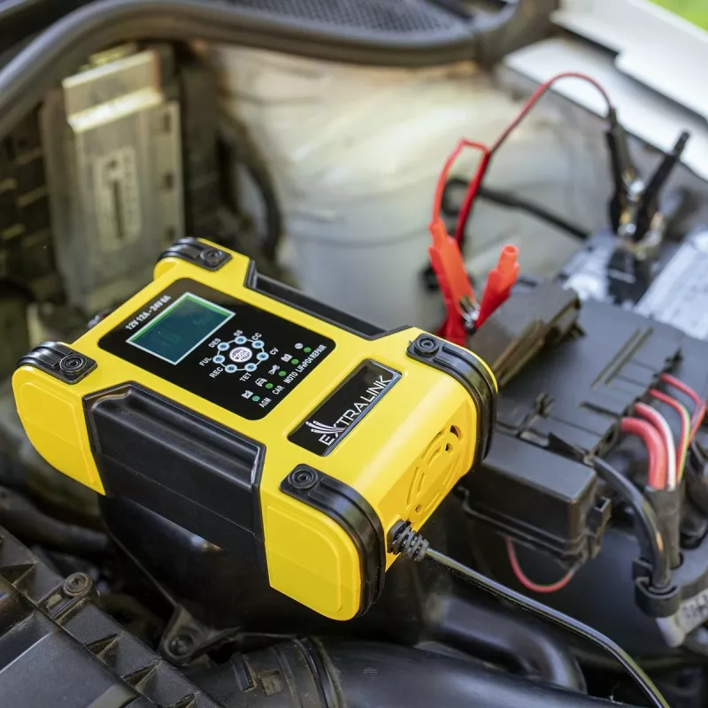 Extralink Shango inteligentna ładowarka akumulatorowa | Prostownik | 100 - 240VAC, 12V 12A, 24V 6A