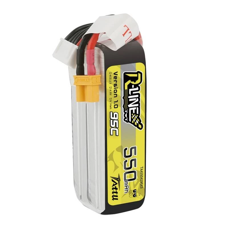 Bateria Tattu R-Line 550mAh 14,8V 95C 4S1P — pakiet LiPo do modeli RC