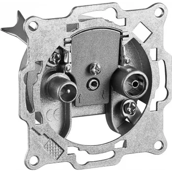 Wentronic Goobay 2-otworowe gniazdo antenowe/końcowe, białe - tłumienie połączenia 1 dB (67011)