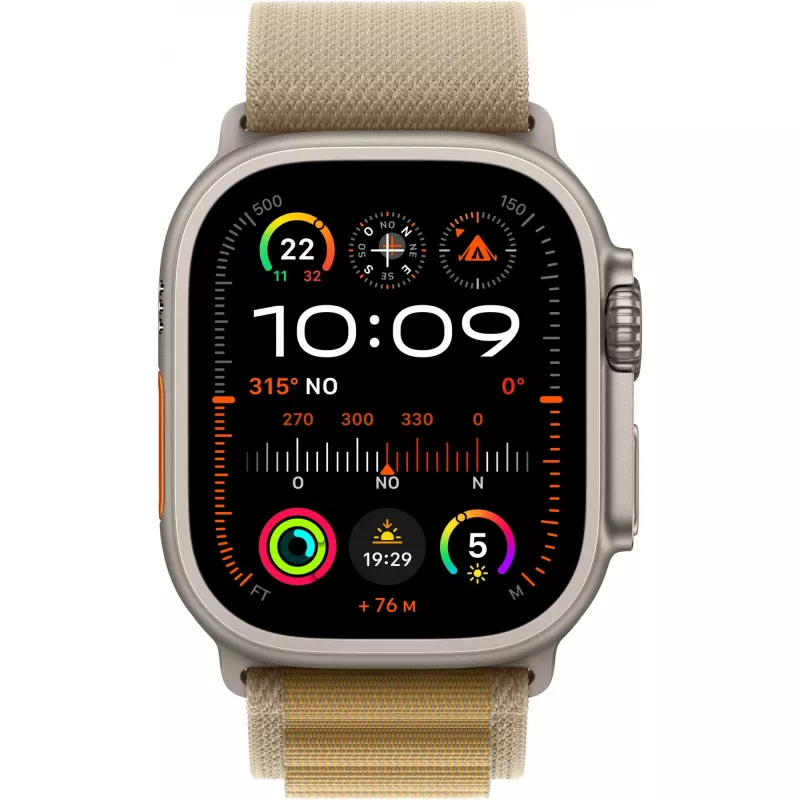 APPLE Watch Ultra 2 GPS + Cellular 49mm Natural Titanium Case z Tan Alpine Loop - Duży