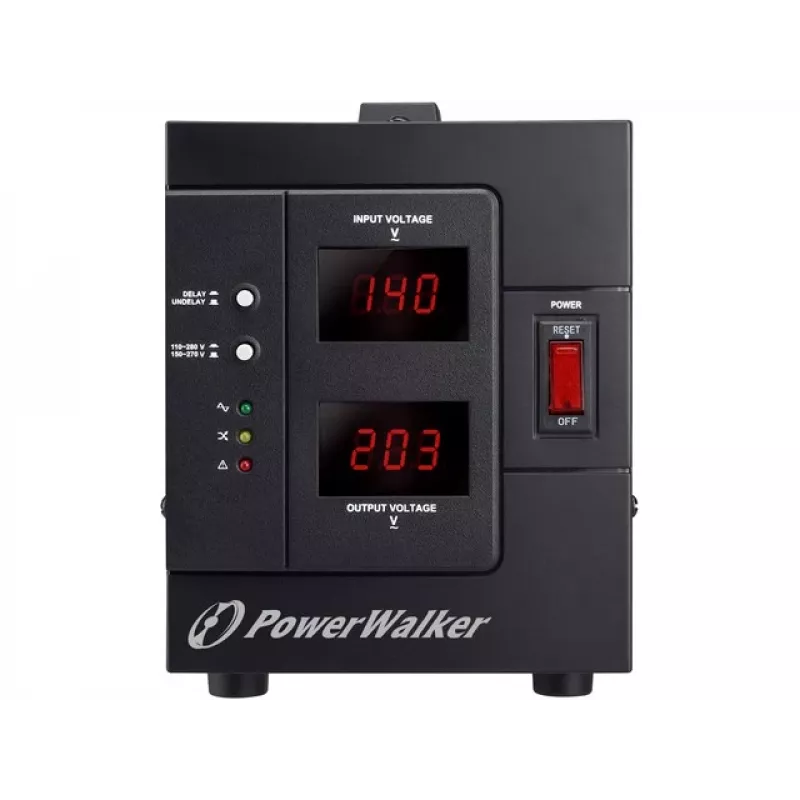 PowerWalker AVR 2000 SIV FR regulator napięcia 2 gniazda AC 110 - 280 V Czarny