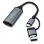 Adapter USB‑C na USB‑A i HDMI 4K 30 Hz QOLTEC w aluminium