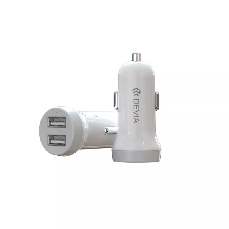 Ładowarka samochodowa Devia Smart Series Lightning 5 V 3,1 A Dual USB biała