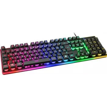 Deltaco Gaming GAM-021-RGB-DE Przewodowa, USB klawiatura gamingowa Ergonomiczna, podświetlana Niemiecka, QWERTZ Czarna (GAM-021-RGB-DE)