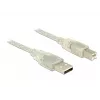 Kabel USB DeLOCK 83896 USB 2.0 5m USB A USB B Przezroczysty