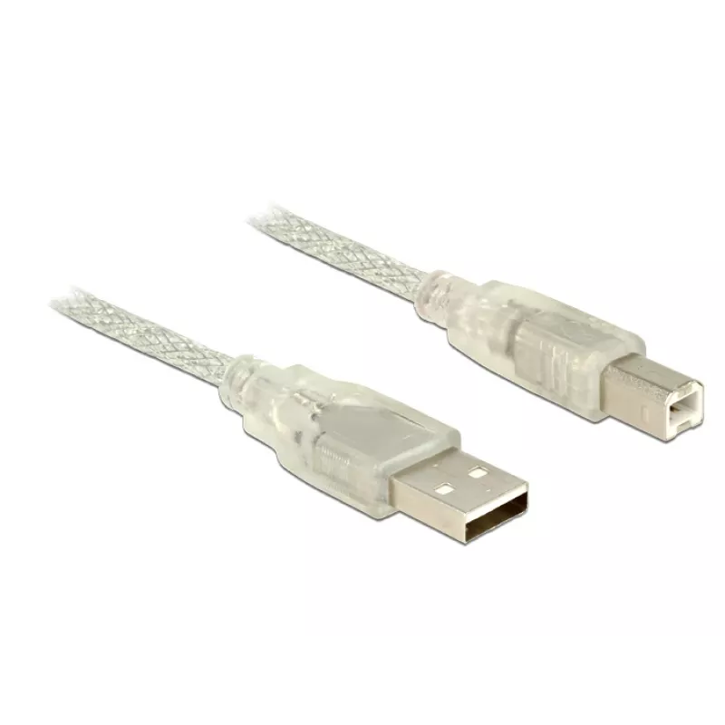 Kabel USB DeLOCK 83896 USB 2.0 5m USB A USB B Przezroczysty