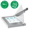 Leitz Precision Office Paper Cutter A4+, 15 arkuszy, ręczny docisk, stal nierdzewna, A4 Maxi, 80 g/m², szkło