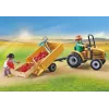 Playmobil 71442 Country: Traktor z przyczepą i zbiornikiem na wodę Świeże zbiory w gospodarstwie Nauka o środowisku Zabawa w odgrywanie ról Zestaw