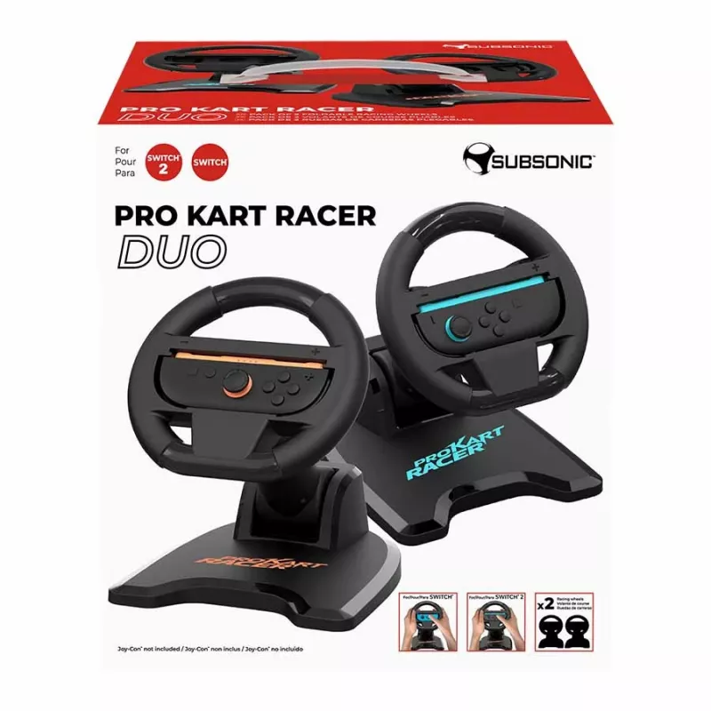 Kierownica wyścigowa SUBSONIC SA5727-2 Pro Kart Racer Duo do Nintendo Switch z obsługą dwóch kontrolerów