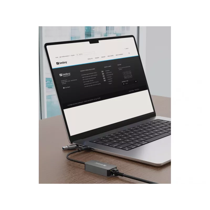 Adapter USB-C/A SANDBERG 136-68 z portem Ethernet RJ45 2.5 GbE
