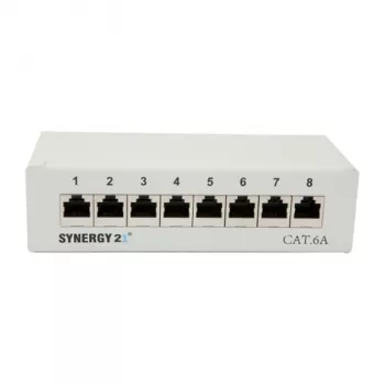 Panel krosowy 8xTP, CAT6A, 500 MHz, natynkowy, jasnoszary, Syner (S216314)
